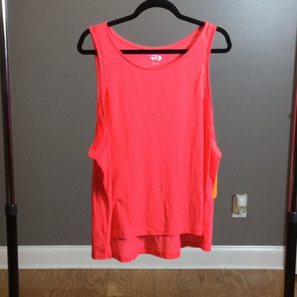 NWT 2X MTA Sport Neon Coral Tank Top